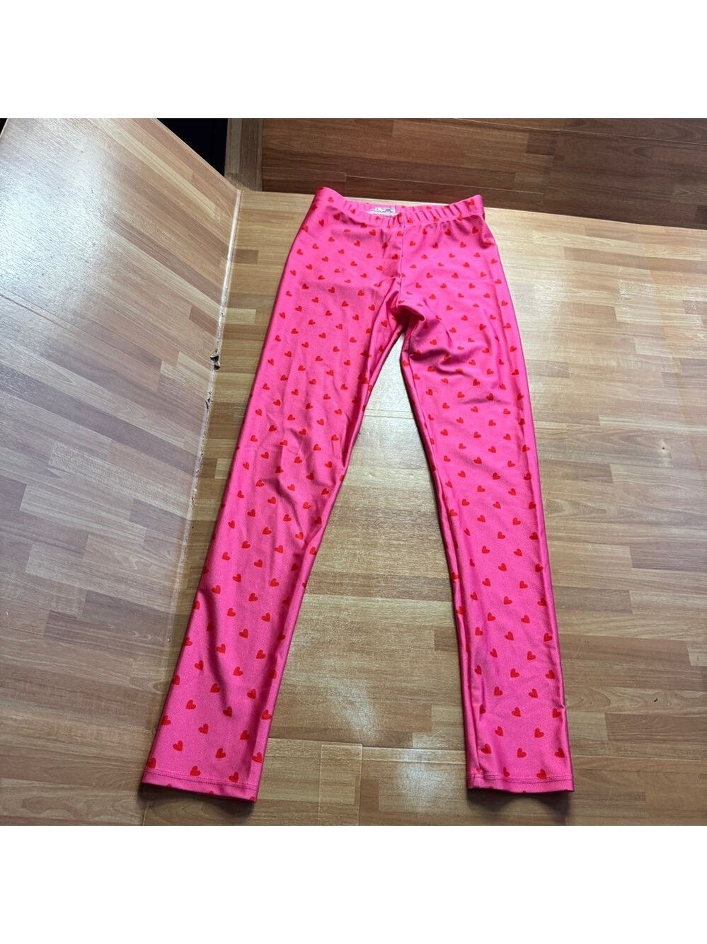 Goldsheep Valentine's Day leggings, size large girls, pink and red